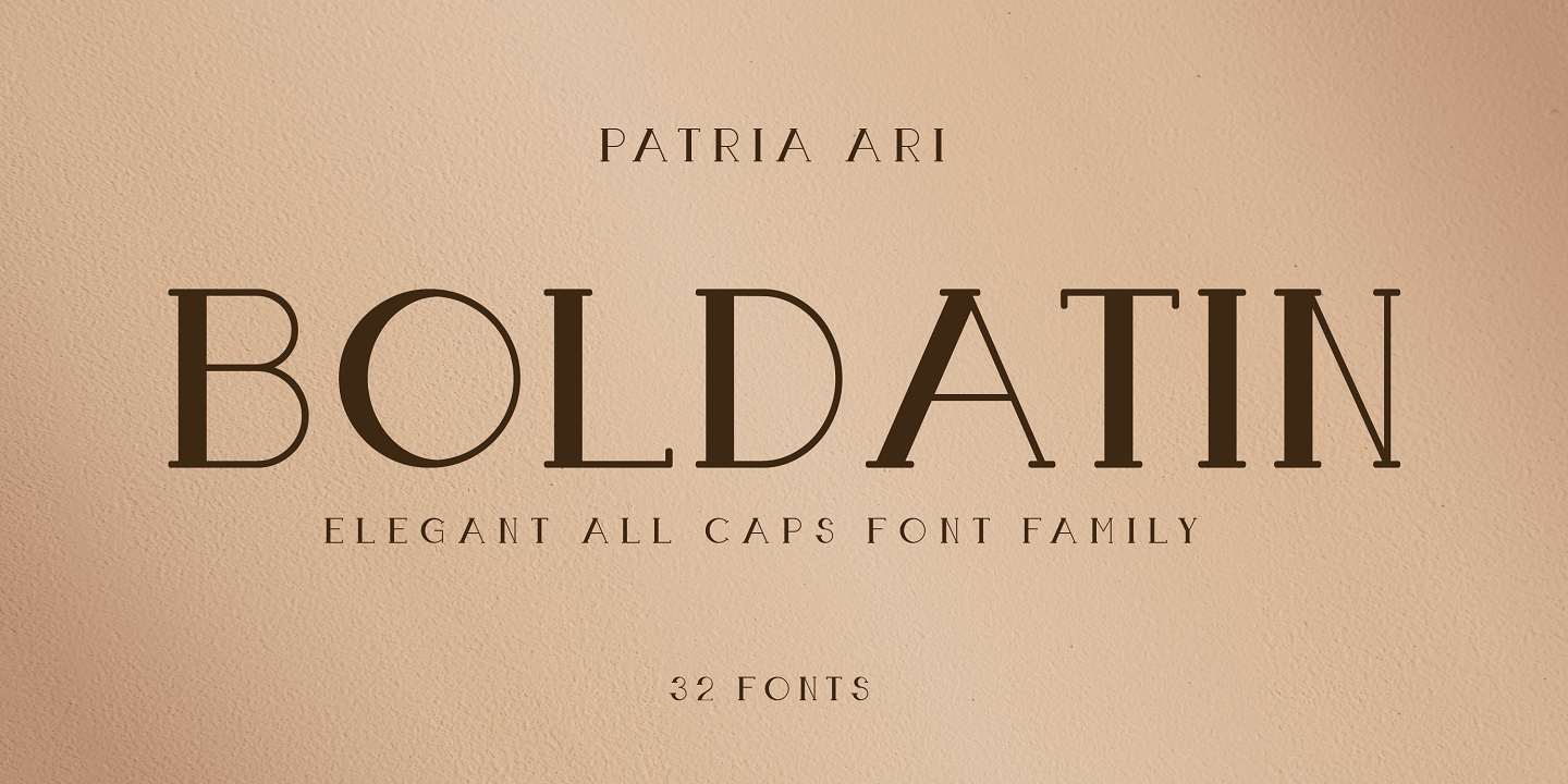 Beispiel einer Boldatin Slanted-Schriftart